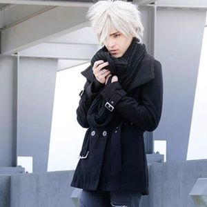 G by Guess Black Peacoat Women’s Large | Oversized Collar Belted Wool Blend Coat